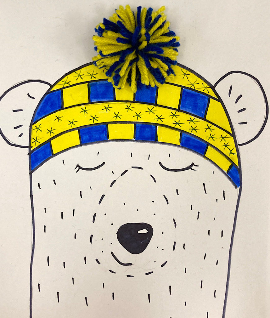how to draw a bear in a hat